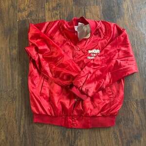 Vintage 1997 Auburn Sportswear MDA Freedom Run Satin Bomber Jacket L